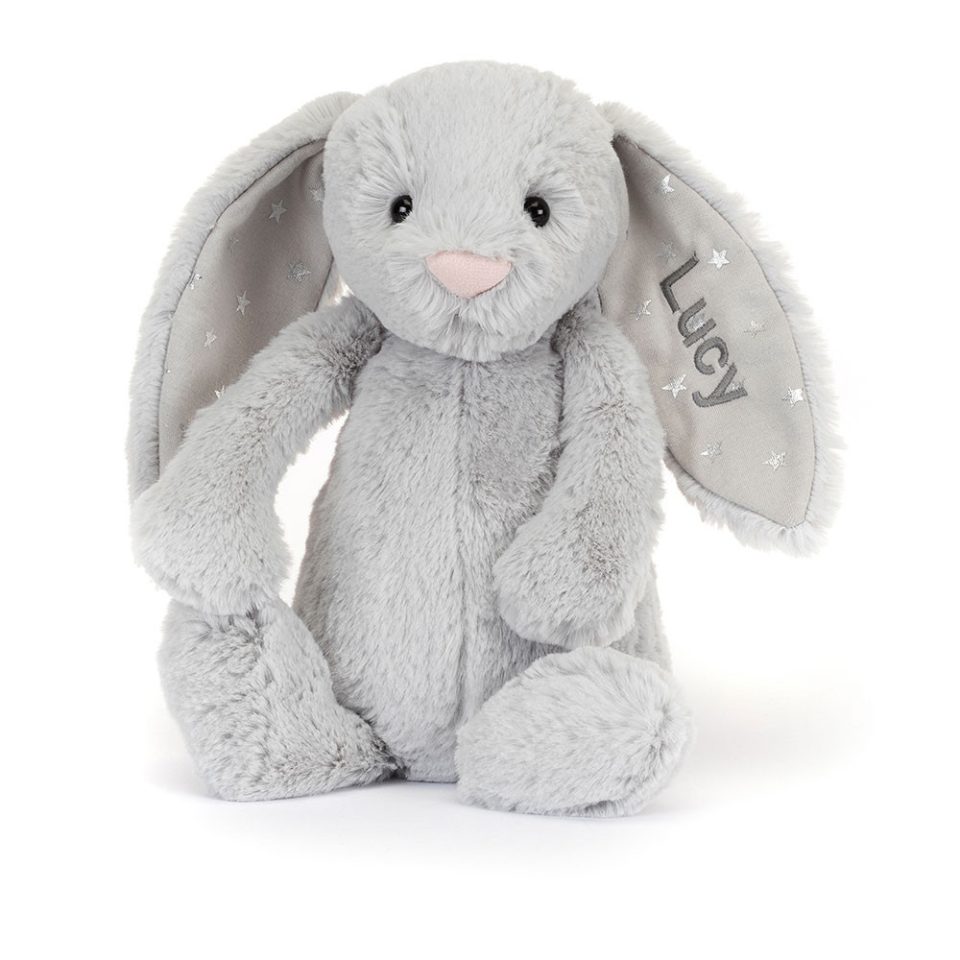 Personalised Bashful Shimmer Bunny Medium